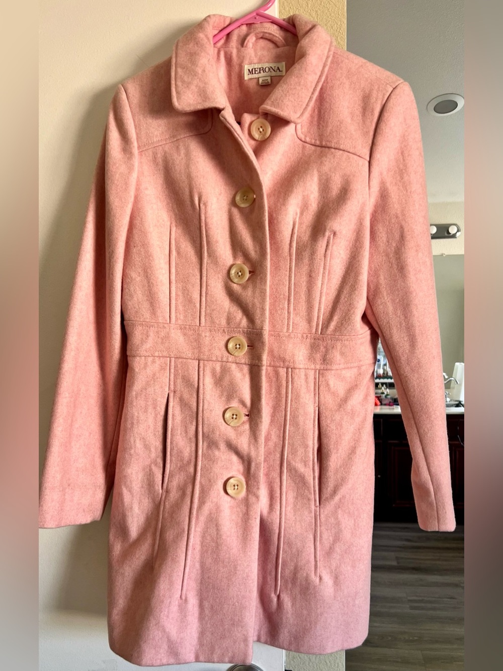 Merona Soft Pink Classic Button-Front Pea Coat